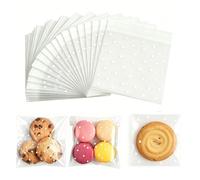 100Pcs Clear Cellophane Bags,Self Adhesive Bags,Self Seal Small Cookie Bags,Clear Gift Bag for Sweets Cookies Biscuit Packaging Chocolates Cards,DIY Jewellery,10x10cm OPP Bag