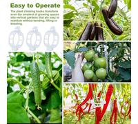 100pcs Clear Gardening Clip for Plant Climbing Aid Systems Plant Holder for Vegetables and Fruit Bearing Gardening Climbing Clip