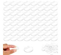 100PCS Clear Glass Table Top Bumpers, Round Transparent Non-Adhesive Glass Table Top Anti Slip Pads, To Avoid The Movement of Glass, 25 * 2.2MM