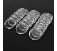 100pcs Clear Round Plastic Coin Capsules 24mm Diameter with Crescent Opening for Coin Protection