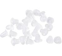 100Pcs Clear Soft Reusable Plastic Earring Back Stoppers Ear Stud Findings Earring Backs Replacement Parts and Jackets 5 * 5mm
