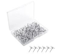 100pcs Clear Thumb Tacks Drawing Pins Flat Thumb Tacks Steel Point Clear Push Pins Pin Board Pins Pin Board Pins Push Transparent Plastic Head Thumbtacks Pins for School,Office,Cork Board