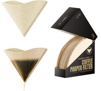 100Pcs Coffee Filter Paper Size 2 Cone Paper Unbleached Natural Coffee Filter Paper for Pour Over Dripper Coffee Maker Cups for 1-4 Cups Compatible Disposable