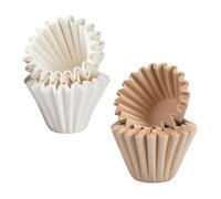 100PCS Coffee Filter Papers, 1-2 Cup for Dripper Coffee Maker, White+Brown | disposable paper coffee filters for home office cafe restaurant, unbleached natural paper, suitable for 1-2 people to use