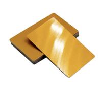 100pcs Color Anodized Aluminum Alloy Sheets - 3.4"x2.1" Flat Thin Metal Plates, 0.5mm/0.2mm Thick for Crafting/Engraving(Light Gold,0.2mm)