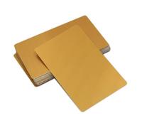 100pcs Color Anodized Aluminum Alloy Sheets - 3.4"x2.1" Flat Thin Metal Plates for Crafts, Engraving, and Decoration(Gold,0.5mm)