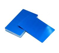 100pcs Color Anodized Aluminum Alloy Sheets - 3.4"x2.1" Flat Thin Metal Plates for Crafts, Engraving, and Decoration(Blue,0.2mm)