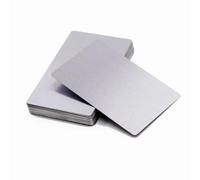 100pcs Color Anodized Aluminum Alloy Sheets - 3.4"x2.1" Flat Thin Metal Plates for Crafts, Engraving, and Decoration(Silver,0.5mm)