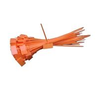 100pcs Color Cable Label, Binding Mark, Zipper, Fixed, 4 * 150mm for School, Garden, Office, Wall, Car(Orange)