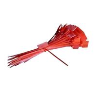 100pcs Color Cable Label, Binding Mark, Zipper, Fixed, 4 * 150mm for School, Garden, Office, Wall, Car(Red)