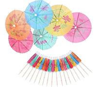 100PCS Colorful Cocktail Umbrellas - Tropical Drink Umbrellas for Decorating Drinks, Cupcakes, and Snacks