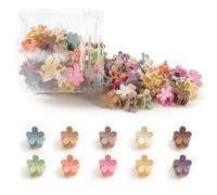 100Pcs Colorful Mini Flower Hair Clips, Small Hair Clips Mini Claw Clips Cute Jaw Clips Hair Pins Hair Barrettes Hair Accessories for Women Girls Kids Teens