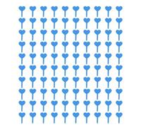 100Pcs Colorful Plastic Heart-Shaped Gardening Tags, 8.5x5cm Plant Lables Waterproof Reusable for Herb Seed Flower Potted Plants (Blue)