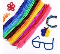 100Pcs Coloured Pipe Cleaners, 30cm Pipecleaners Wire Sculpture for Craft