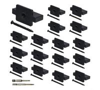 100pcs Concealed Decking Clips for Composite Boards - Stainless Steel Hideaway Fasteners with 6mm Spacer for WPC Woodworking Garden Patio Installation Black