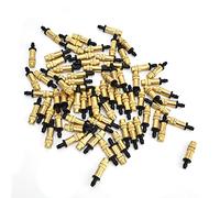 100PCS Copper Atomizing Nozzle | 360° Full Circle Spray for Drip Irrigation | Secure Mini Valve for 4 / 7mm & 8 / 11mm Hose | Flower Field/Lawn/Greenhouse Watering