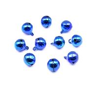 100Pcs Copper Jingle Bells Matte Loose Beads Bell For Wedding Party Christmas Decorate Pendants DIY Earring Handmade Accessories for Wedding,Decoration(Blue)