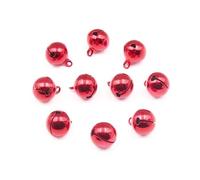 100Pcs Copper Jingle Bells Matte Loose Beads Bell For Wedding Party Christmas Decorate Pendants DIY Earring Handmade Accessories for Wedding,Decoration(Red)