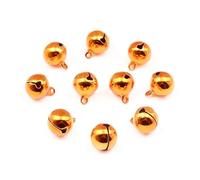 100Pcs Copper Jingle Bells Matte Loose Beads Bell For Wedding Party Christmas Decorate Pendants DIY Earring Handmade Accessories for Wedding,Decoration(Yellow)