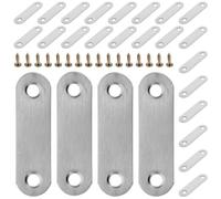 100pcs Corner Mounting Bracket with 2 Pre-drilled Holes | Silver Brushed Finish, Right-angle Structure, Joint Reinforcement, for Furniture Repair and Kitchens