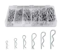 100Pcs Cotter Pins, R Clips, Split Pins Assortment Kit, Spring Retaining Wire Clips Hair Hardware Fastener Assortment Kit, Hitch Pin Clip for Farm Trucks, Cars, Campers, Lawn and Garden Equipment