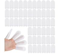 100Pcs Cotton Finger Cots, Breathable Disposable Cotton Finger Covers Fingers Wipes Gauze Sleeve, Latex Free Tip Cover Gloves Ideal for Work, Nail Cleaning, and Injured Fingers, White