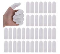 100Pcs Cotton Finger Cots, White Finger Toe Sleeves Cloth Finger Covers Fingertips Protective Cushion Comfortable and Breathable Thumb Protector for Men Women