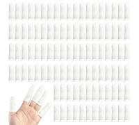 100PCS Cotton Finger Cots with Elastic Cuffs, 7cm White Tubular Finger Covers Non-Cut Style, Breathable Thumb Protectors Fingertip Guards for Daily Protection, Manicure Aftercare & Fine Work