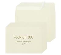100PCS Cream Envelope 210GSM Thick Self Seal Envelope for Wedding Invitation Business Card Greeting Card
