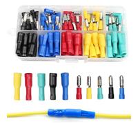 100PCS Crimp Connectors,Bullet Connectors 12v Multi-Sizes,Wire Connectors Push Fit Without Soldering Premium Material,Car Electrical Connectors for Automotive Electronics Household Cable Connector