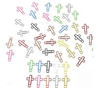 100Pcs Crucifix Paper Clip Metal Clamp Bookmarks Clips for Holding Photo Envelopes Letter File Document Postcard Gold Clamps