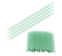 100pcs Crystal Cuticle Sticks, Nail Care Cuticle Pusher, Dead Skin Removal Stick, Double Heads Cuticle Pushers Sticks with Pointed and Beveled Tips (Green)