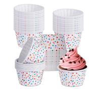 100pcs Cupcake Cases, White Polka dots Cupcake Liners Greaseproof Cup Cake Cases for Baking Mini Cupcake Cups Food Grade Paper Cupcake Wrappers Thick Muffin Cases