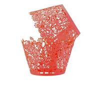 100pcs Cupcake Wrapper Butterfly&Flowers Pattern Latticework Cupcake Wraps Liner Baking Cup Muffin Case Trays for Wedding Birthday Party Decoration (Red)