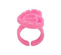 100pcs Cups With Heart-shaped Rings Cup Eyelash Extension Holder For Beauty Studios Makeup Supplies Tools