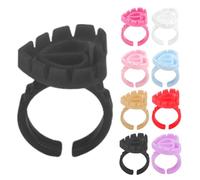 100pcs Cups With Heart-shaped Rings Cup Eyelash Extension Holder For Beauty Studios Makeup Supplies Tools