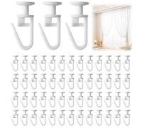 100PCS Curtain Gliders for Window, Curtain Hook Plastic for Track, Curtains Rail Gliders, Shower Curtain Hooks for Glider Rail Track, White(11mm)
