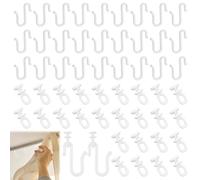 100Pcs Curtain Hooks and Gliders Set, 50 Plastic Shower Curtain Hooks and 50 Rail Gliders Heavy Duty Curtain Track Gliders Rail Hooks for Pencil Pleat, Net for Dorm Window Bathroom Shower