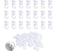 100Pcs Curtain Hooks, Curtain Track Gliders, White Effortless Gliding Rail Sliding Rollers,Plastic Track Clip Buckle,Multi-Use Hook Rollers Durable Rust-Free for Bathroom Windows Shower Curtains