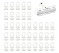 100PCS Curtain Rail Slider Hooks Rollers Curtain Glider Curtain Track Glider Hooks Track Wheels for Window Door Shower Curtain Bathroom Curtain Use