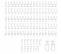 100PCS Curtain Track Glider Hooks Caravan Curtain Rail Gliders Effortless Sliding Ceiling Rail Slider Hooks Plastic White Track Rollers for Window Door Shower Curtains