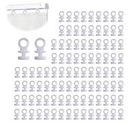 100PCS Curtain Track Gliders, Caravan Curtain Rail Gliders, Ceiling Rail Slider Hooks, Plastic White Track Hook Rollers, Curtains Accessories for Pencil Pleat, Net, Shower Curtains(Head 9mm)