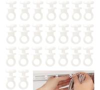 100Pcs Curtain Track Gliders, Ceiling curtain Rail Slider Hooks, Plastic White curtain Track Hooks Rollers for Window Door Shower curtains