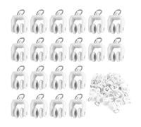 100Pcs Curtain Track Rollers, Plastic Curtain Hooks for Tracks, White Curtains Gliders for Privacy Living Room and Bathroom