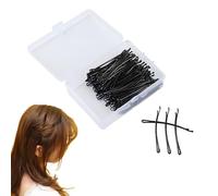 100PCS Curved Bobby Pins, 5.5cm Black Bobby Pins for Thick Hair, Strong Alloy Kirby Grips with Smooth Ends, Suitable for Women, Girls & Salon Styling, Include Clear Storage Box