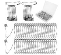 100pcs Curved Safety Pins, 1.26 Inch Sewing Safety Pins Curved Basting Pins Quilting Pins Curved Bent Safety Pins Accessories for Clothes Crafting Quilting Knitting Sewing (Silver)