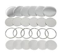 100Pcs Custom Blank Mirror Badge Button Maker Part 58MM, DIY Round Button Part Supplies Pocket Mirror Compatible and Multi-Use(Metal Base,75MM100PCS)