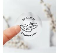 100pcs Custom Round Transparent Stickers for Wedding Party Guest Gift Stickers Invitations Thank You Card Envelope Label Stickers for Jars, Cups, Bottles,Personalized Stickers for Favors (5cm,G)
