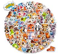 100Pcs Cute Animal Stickers for Kids, Waterproof PP Kawaii Sticker Pack for Laptops, Water Bottles, Scrapbooks, Skateboards, Luggage, Teacher Rewards, Classroom Prizes. (Animal A)