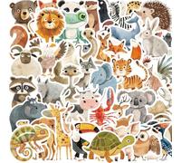 100PCS Cute Animal Stickers,Waterproof Kawaii Sticker,Unique Illustration Colourful Animal Stickers, Aesthetic Vinyl Sticker for Scrapbooking Water Bottles,Laptop,Computer,Car,Luggage (Style 1)